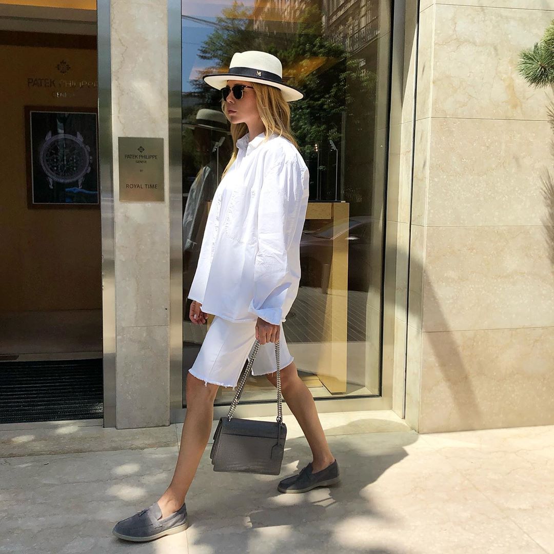 Monochromatic White Outfit with Grey Loafers and Fedora Monochromatic White Outfit with Grey Loafers and Fedora — Spring Outfits 2027 with Loafers