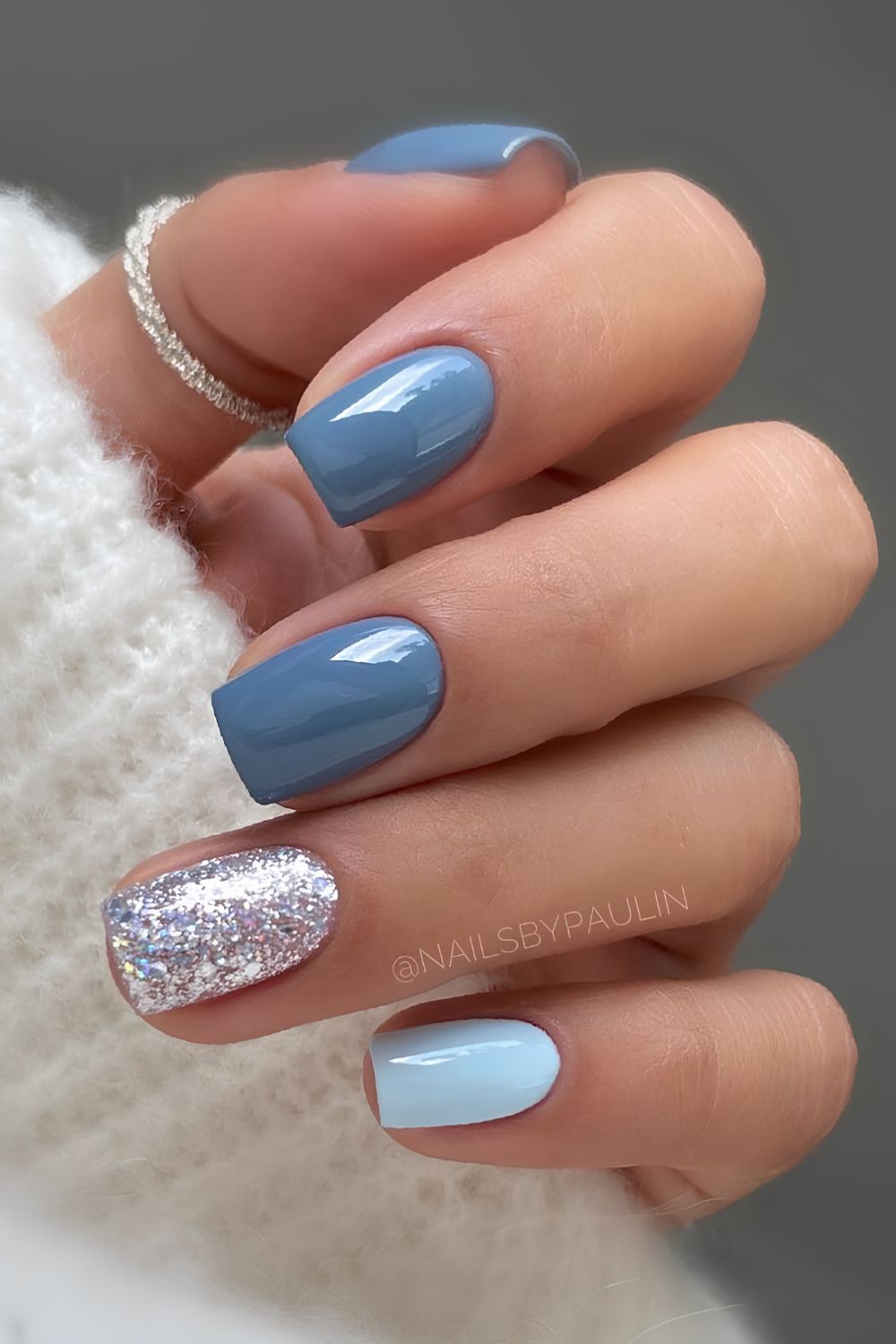 Dusty Blue Chunky Glitter Square Nails Dusty Blue Chunky Glitter Square Nails — Winter Vacation Nails 2027