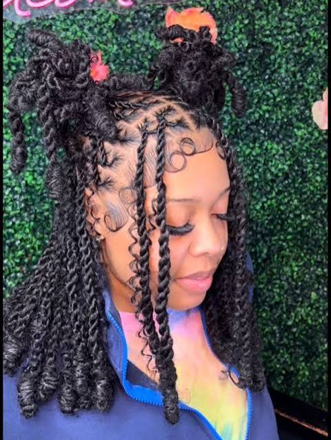 Braided Locs With Bantu Knots — Soft Locs 2027