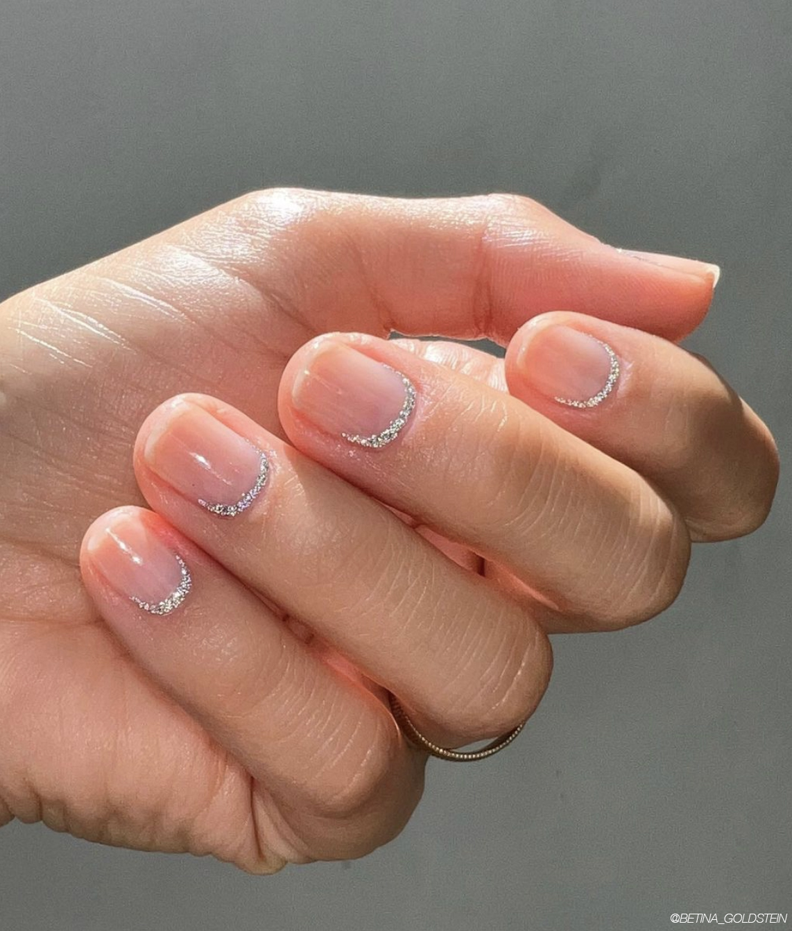 Pinkish White Ombre Glitter Cuticle Nails Pinkish White Ombre Glitter Cuticle Nails — Nails 2027 for Short Fingers