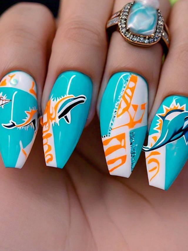 Miami Dolphins Team Logo Coffin Nails Miami Dolphins Team Logo Coffin Nails — Miami Nails 2027