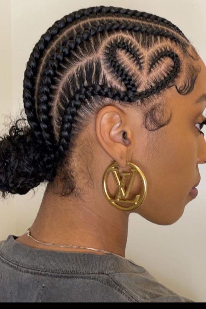 Heart Shaped Cornrows Into A Bun Heart Shaped Cornrows Into A Bun — 6 Cornrows 2027