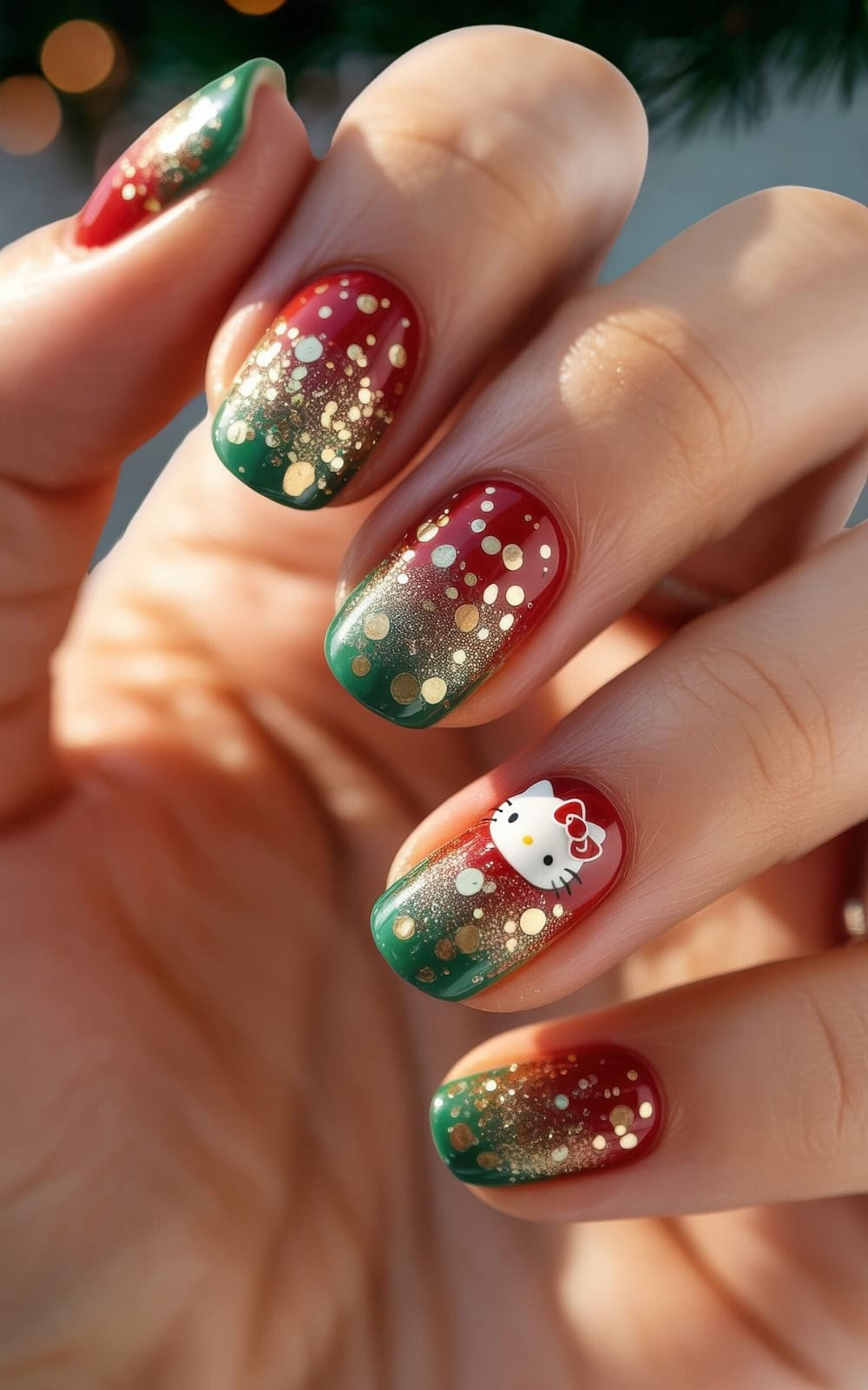 Christmas Visual Idea — Red Hello Kitty Nails 2027