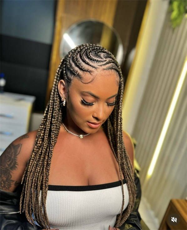 Box Braids with Scalp Patterns Box Braids with Scalp Patterns — Side Braided Hairstyles 2027