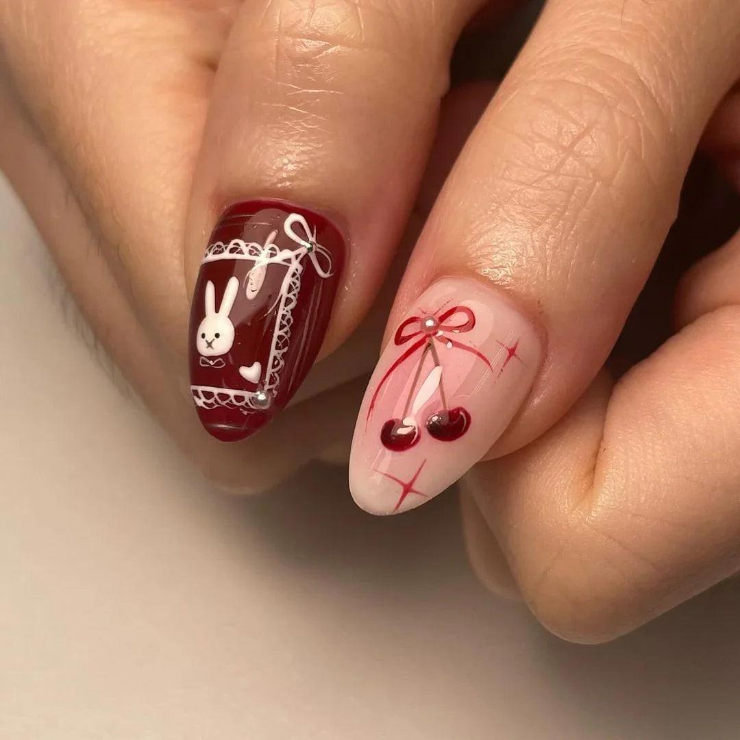 Deep Red Bunny Illustration Deep Red Bunny Illustration — Funny Bunny Nails 2027