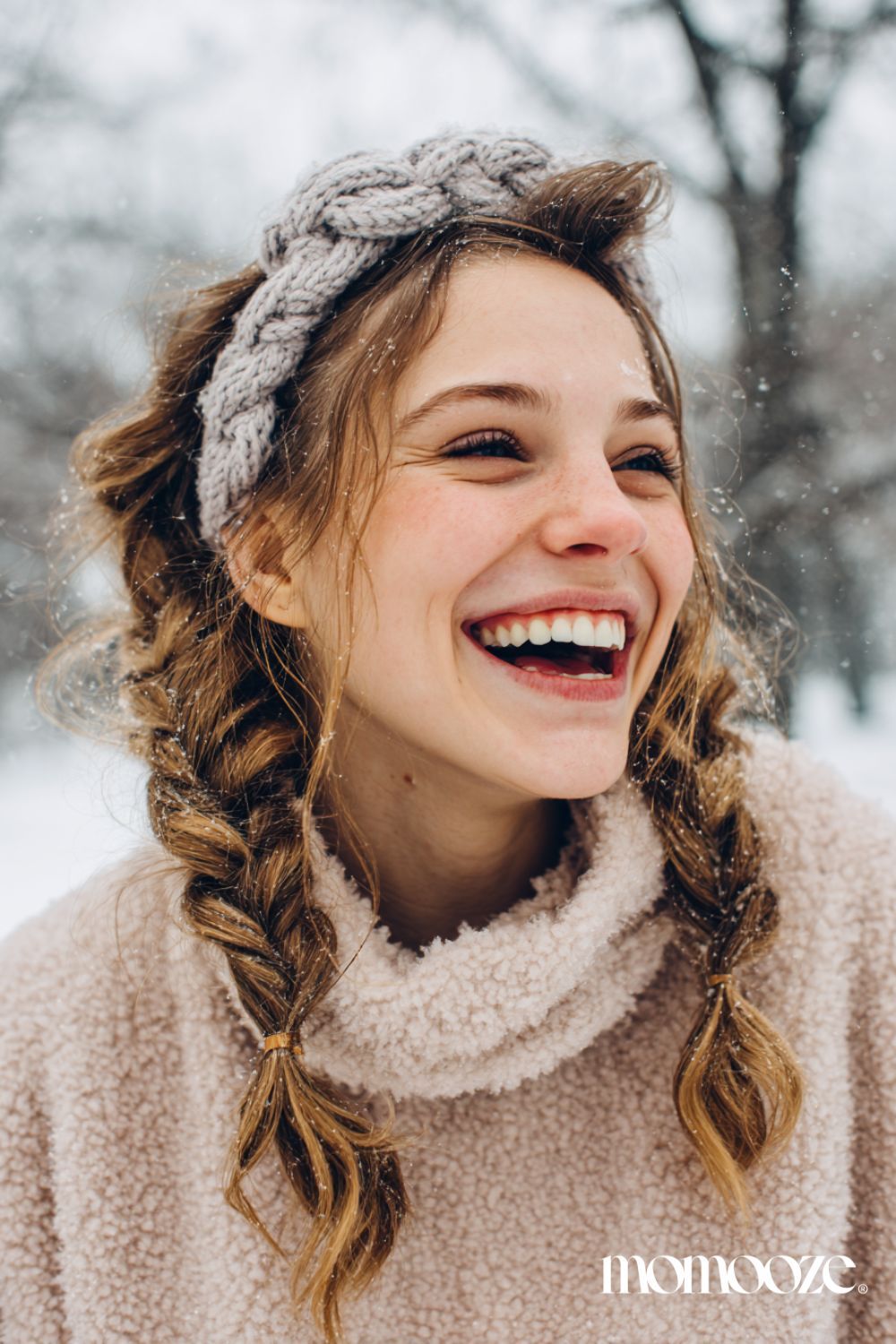 Wispy Bangs With Braided Pigtails Wispy Bangs With Braided Pigtails — Winter Headband Hairstyles 2027