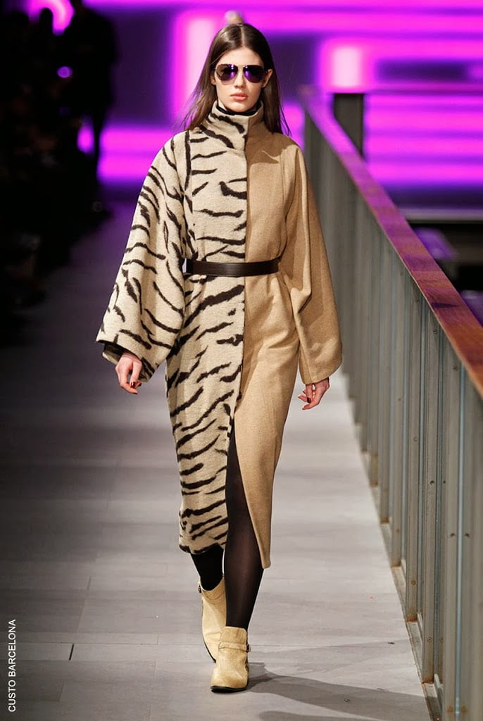 Tiger Print and Beige Color-Block Coat — Barcelona Outfits 2027