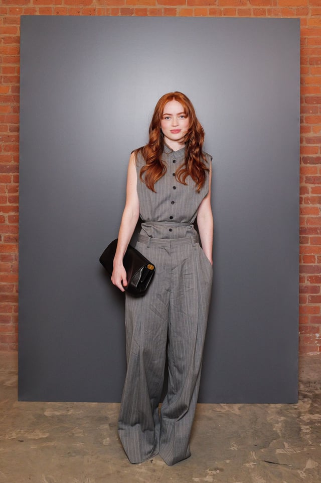 Grey Pinstripe Sleeveless Shirt And Wide-Leg Pants Grey Pinstripe Sleeveless Shirt And Wide-Leg Pants — Pinstripe Outfits 2027