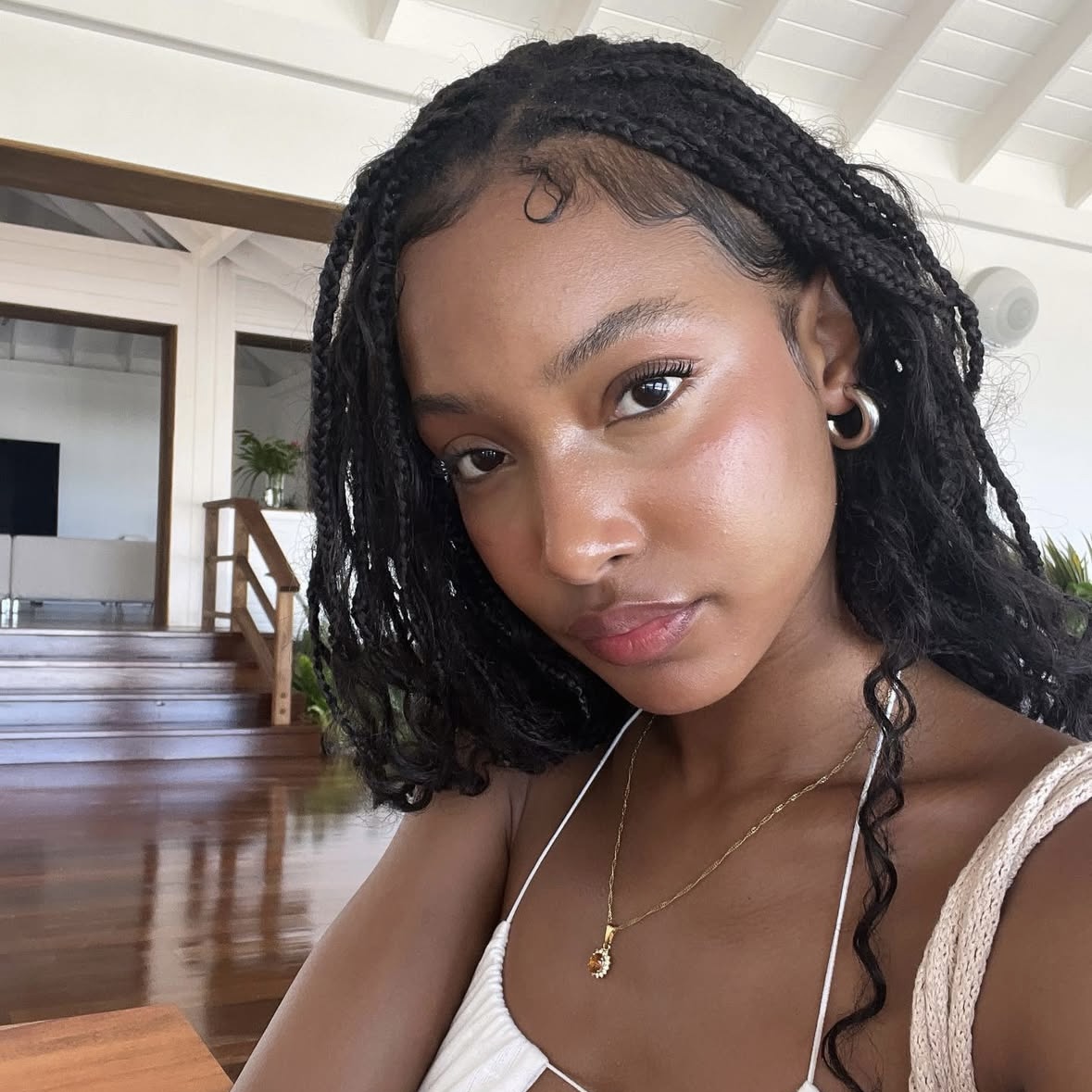 Shoulder Length Black Braids With Baby Hairs — Long Knotless Braids 2027