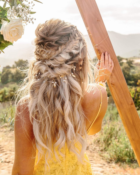Blonde Half-Up With Braids and Curls — Bride Hairstyles 2027