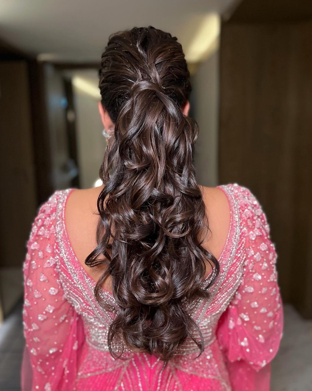Voluminous Dark Brown Curly Ponytail — Ponytail Bachelorette Hairstyles 2027