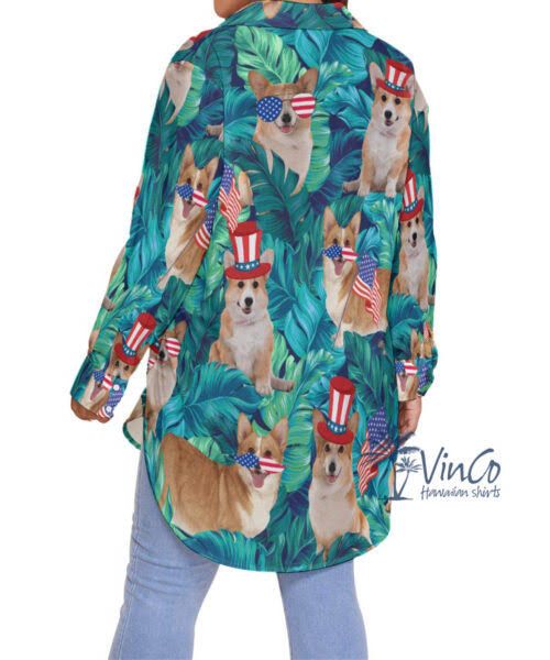 Quirky Statement: Corgi Print Hawaiian Shirt Quirky Statement: Corgi Print Hawaiian Shirt — Plus Size 4th of July Outfits 2027