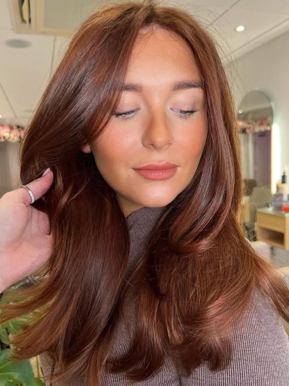 Vibrant Copper Red Collarbone Lob Vibrant Copper Red Collarbone Lob — Fall Hair Colors 2026