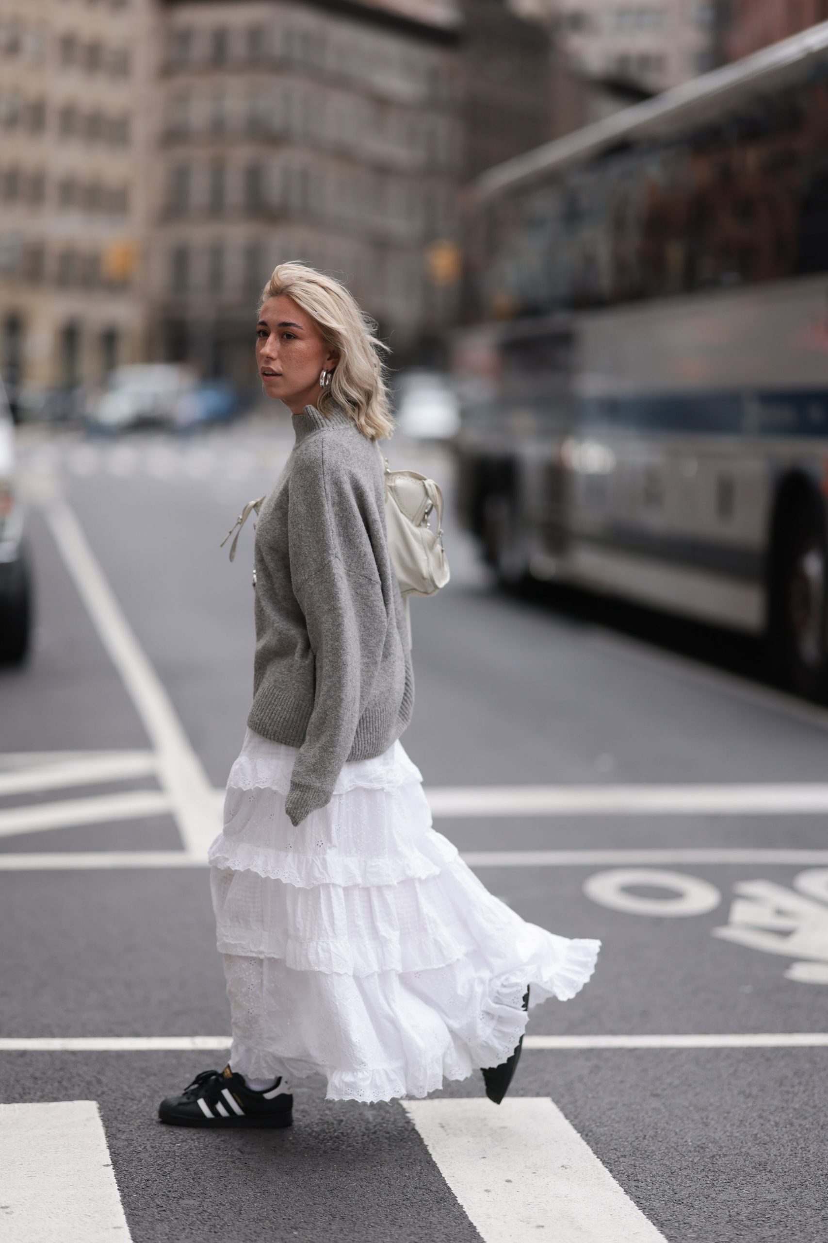 Oversized Sweater and Lace Tiered Skirt Comfort — Tiered Skirt Outfits 2027