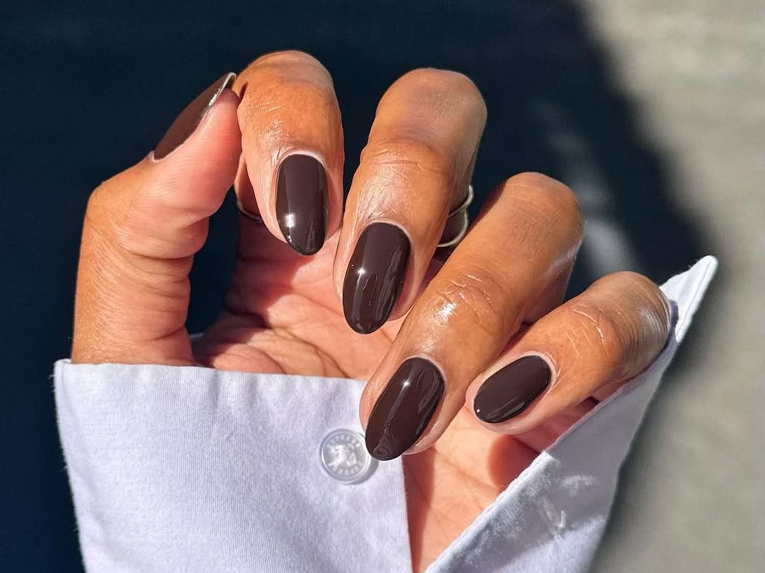 Rich Chocolate Brown Oval Nails Rich Chocolate Brown Oval Nails — Interview Nails 2027