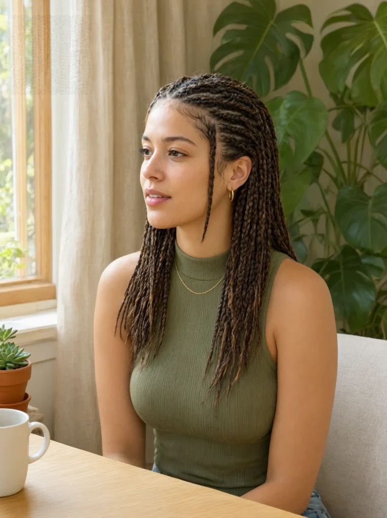 Shoulder Length Visual Idea Shoulder Length Visual Idea — Knotless Braids 2027 for Round Face