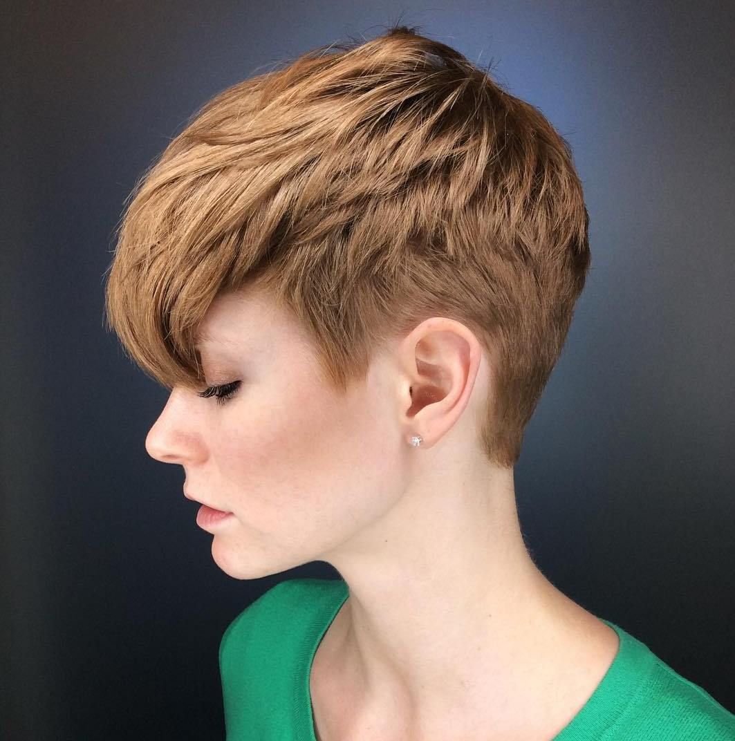 Textured Copper Pixie With Swept Fringe Textured Copper Pixie With Swept Fringe — Babylights Pixie 2027