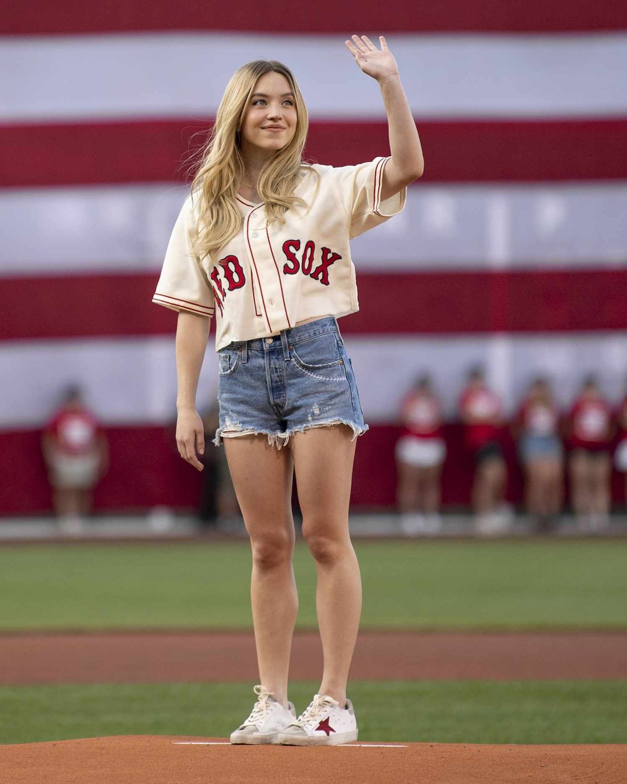 Cropped Baseball Jersey with Distressed Denim Cropped Baseball Jersey with Distressed Denim — Softball Outfits for Women 2027