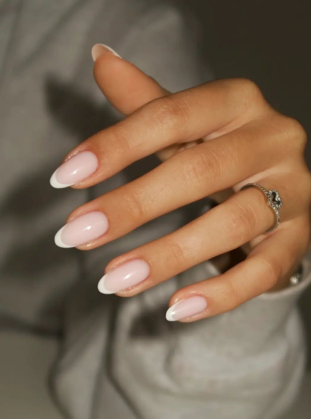 Short Oval Sheer Nude French Tip Short Oval Sheer Nude French Tip — Light Pink Wedding Nails 2027