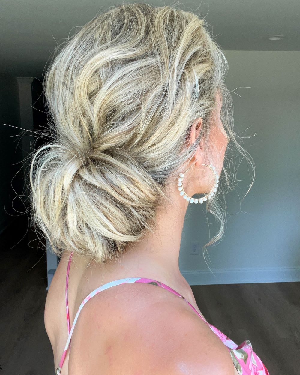 Fine Grey Wavy Low Bun Fine Grey Wavy Low Bun — Bun Hairstyles 2027