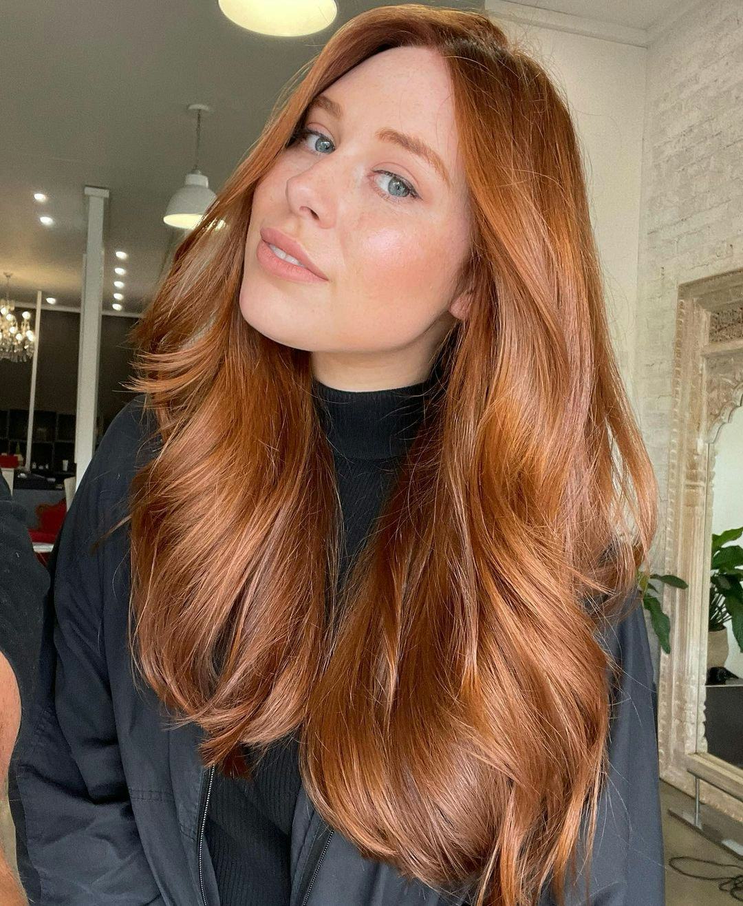 Rich Uniform Copper Collarbone Lob Rich Uniform Copper Collarbone Lob — Copper Hair 2027
