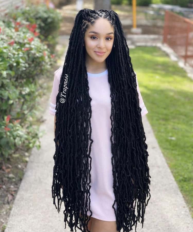 Mid-Back Locs With Braided Crown — Soft Locs 2027