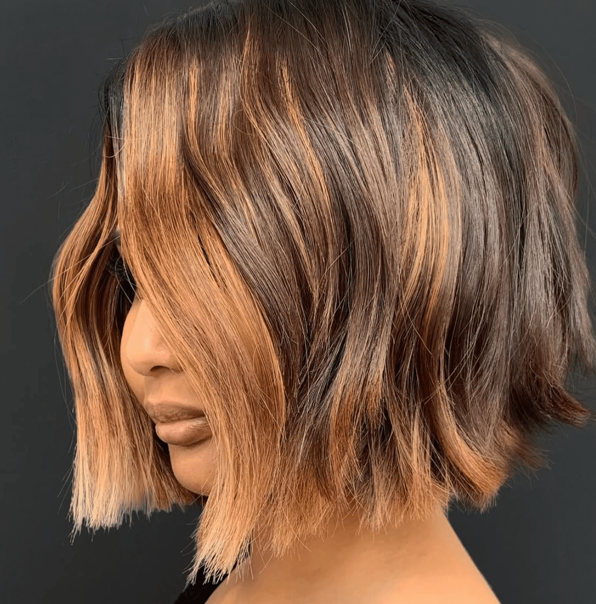 Dark Brown Balayage Lob — Hair Color 2027 for Women Over 60