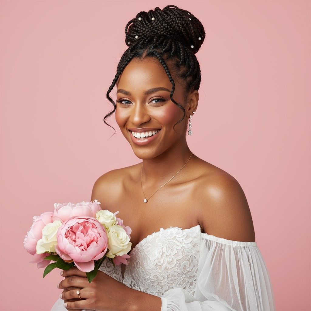 Braids In A High Updo With Pearls Visual Idea Braids In A High Updo With Pearls Visual Idea — Knotless Braids 2027 for Round Face