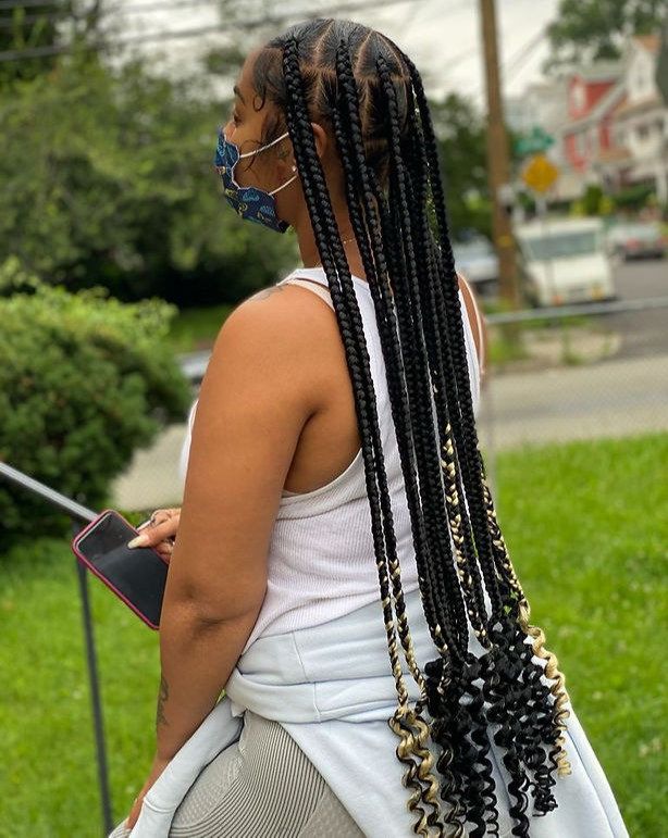Black With Blonde Curly Ends Visual Idea Black With Blonde Curly Ends Visual Idea — Cornrows 2027 with Curls