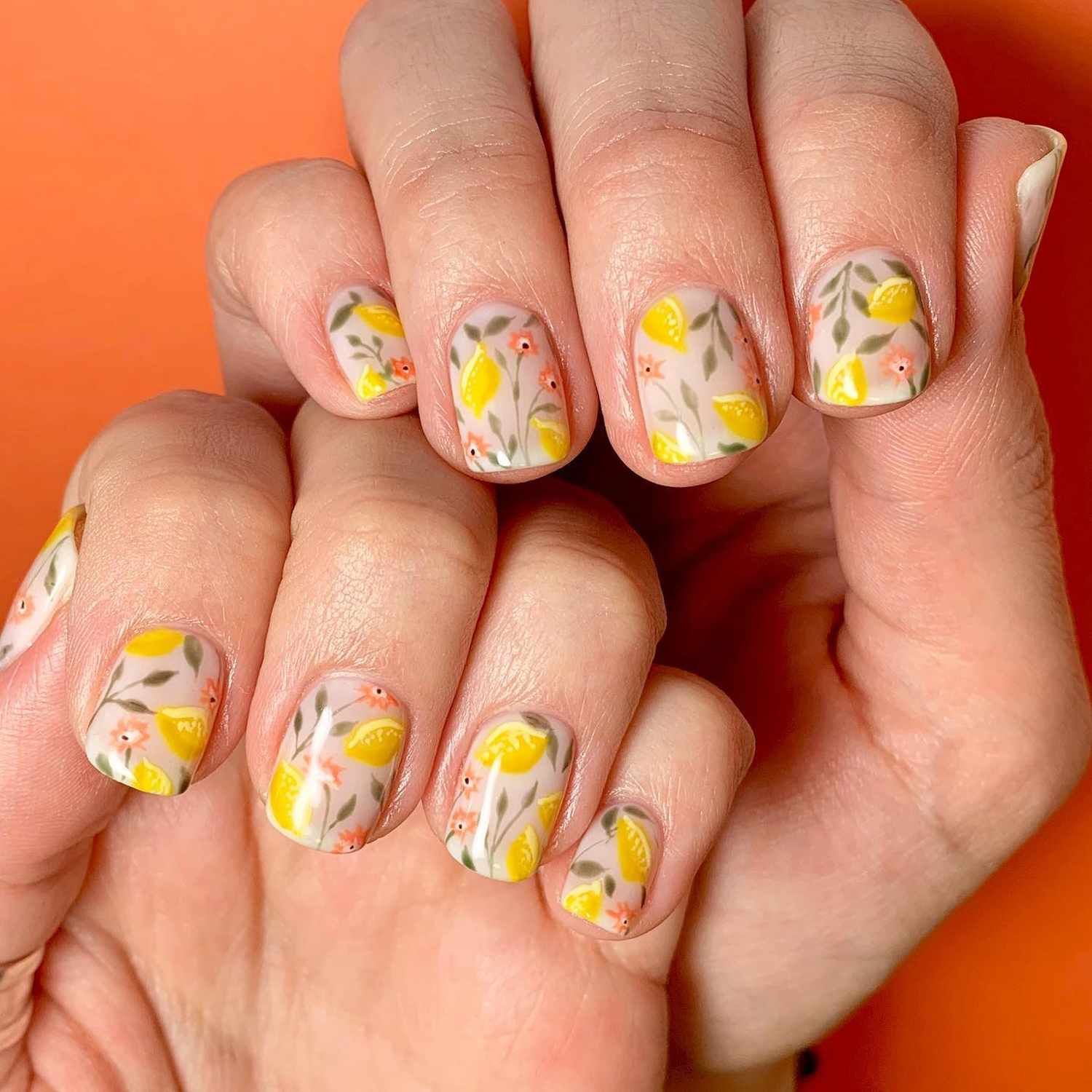 Lemons And Floral Pattern On All Nails Visual Idea Lemons And Floral Pattern On All Nails Visual Idea — Lemon Nails 2027