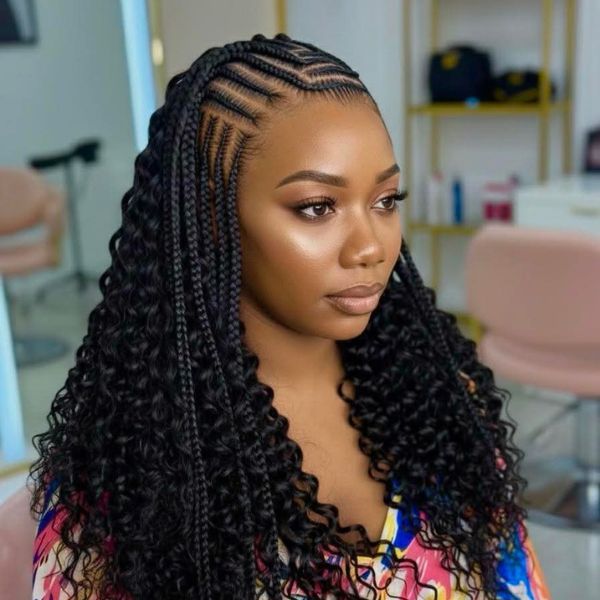 Braids Flowing into Mid-Back Curls Braids Flowing into Mid-Back Curls — Braided Hairstyles 2027 with Curls