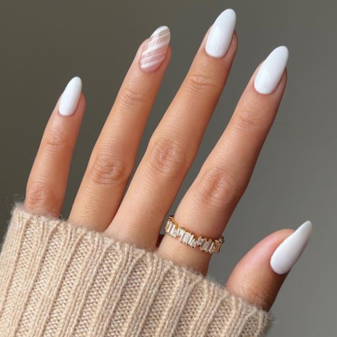 Chic White with Subtle Stripes — Nails 2027 for Women Over 40