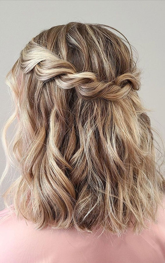 Honey Blonde Twisted Half Updo Honey Blonde Twisted Half Updo — Prom Hairstyles 2027 for Medium Hair