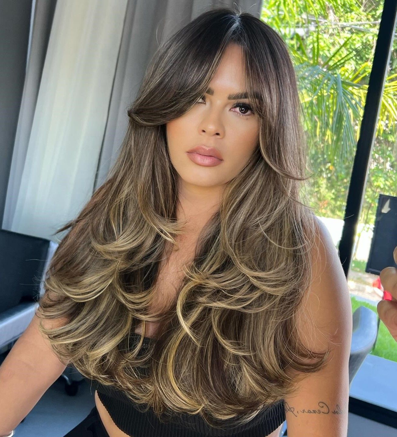 Dark Brown Base With Blonde Balayage Visual Idea — Subtle Butterfly Cut 2027