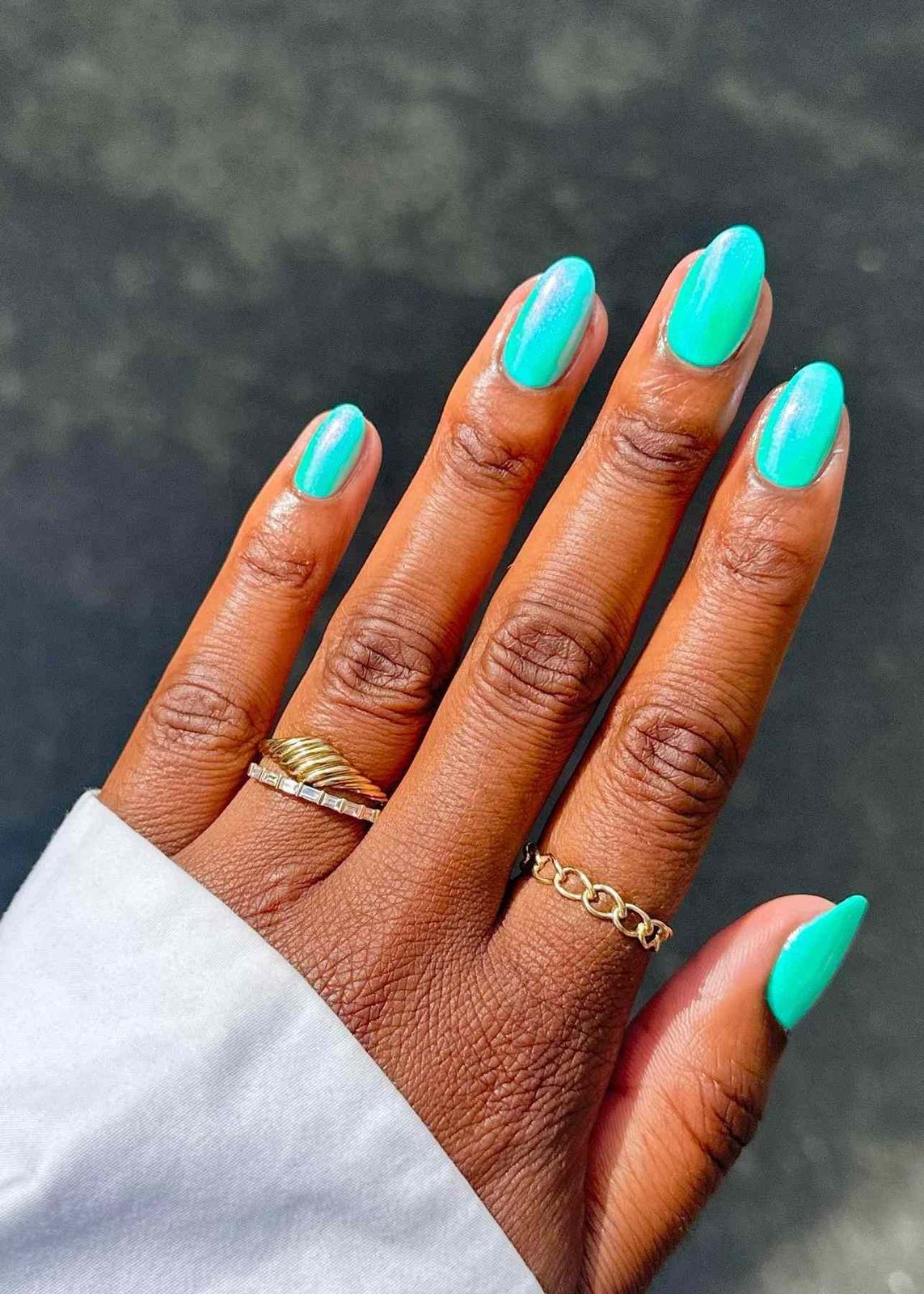 Medium Oval Visual Idea — Teal Nails 2027