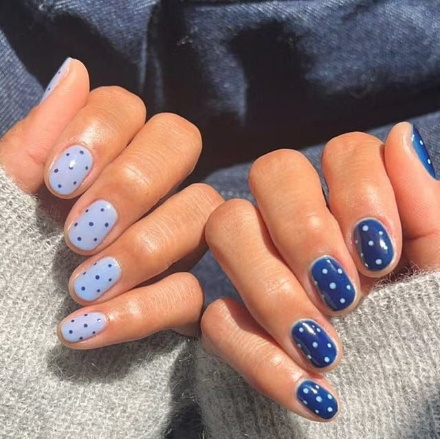 Glossy Short Round Contrasting Polka Dots Glossy Short Round Contrasting Polka Dots — Nails 2027 for Wide Nail Beds