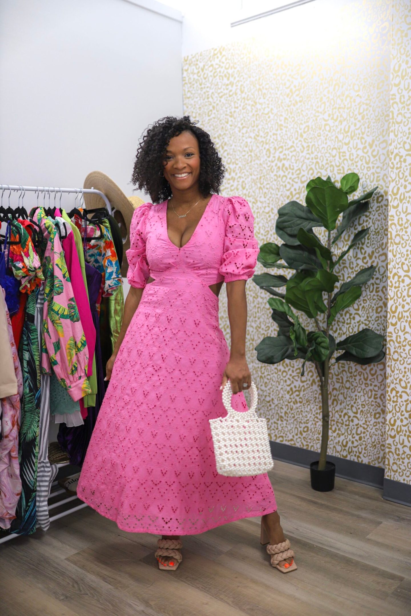Hot Pink Broderie Anglaise Dress with Cut-Outs — Easter Dresses 2027