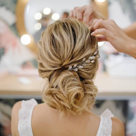 Blonde Chignon with Twists and Curls Blonde Chignon with Twists and Curls — Wedding Hairstyles 2027 with Weave