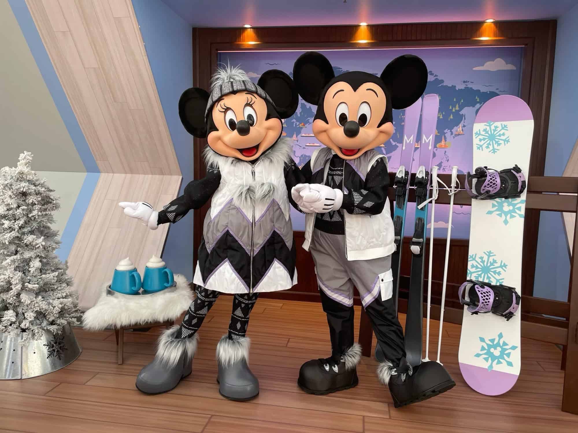 Coordinated Disney Ski Style with Chevron Accents — Disney Winter Outfits 2027