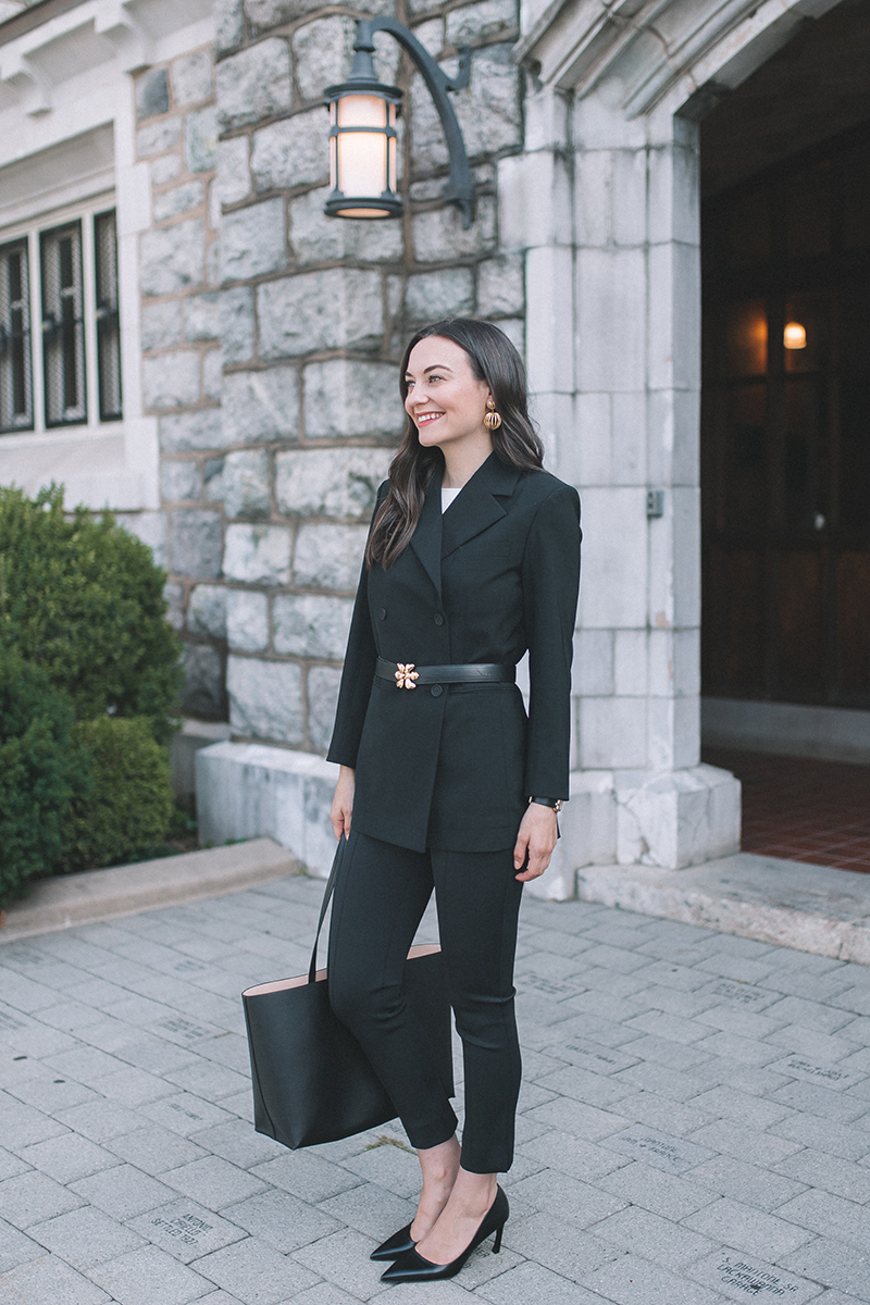 Classic Black Blazer and Trousers Combination Classic Black Blazer and Trousers Combination — Business Trip Outfits 2027