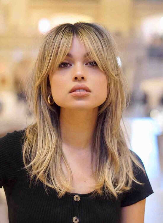 Blonde Collarbone Lob With Wispy Bangs — Bangs 2027 for Oval Face