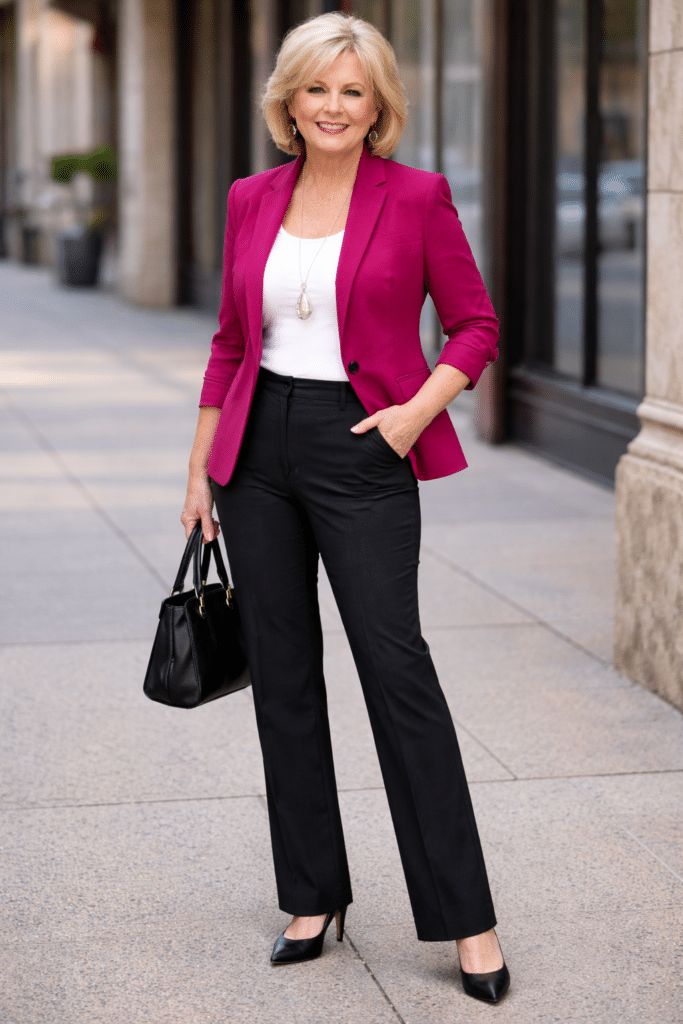Vibrant Fuchsia Blazer for a Bold Business Casual Statement Vibrant Fuchsia Blazer for a Bold Business Casual Statement — Zoom Outfits 2027