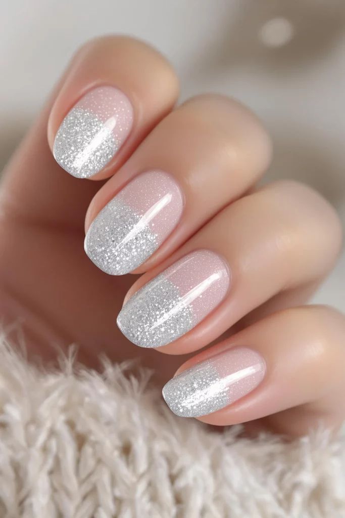 Medium Oval Visual Idea Medium Oval Visual Idea — Silver New Years Nails 2027
