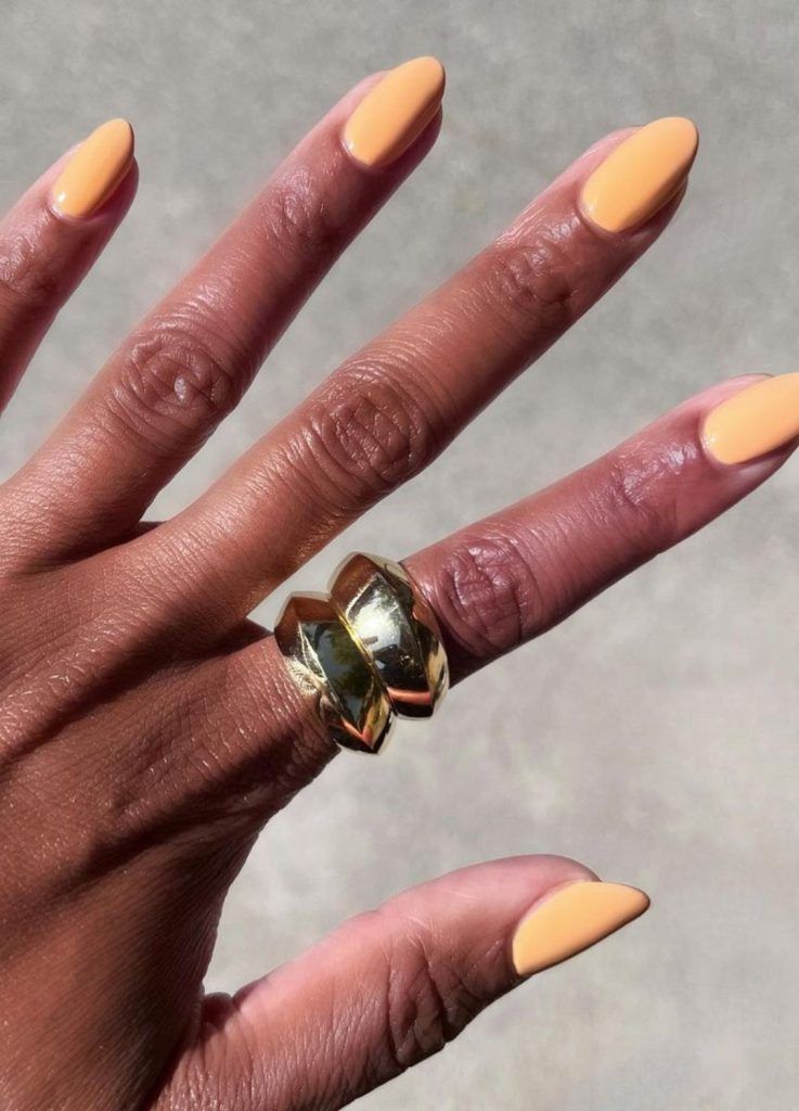 Bright Peach Visual Idea Bright Peach Visual Idea — Winter Nail Colors 2027 for Dark Skin