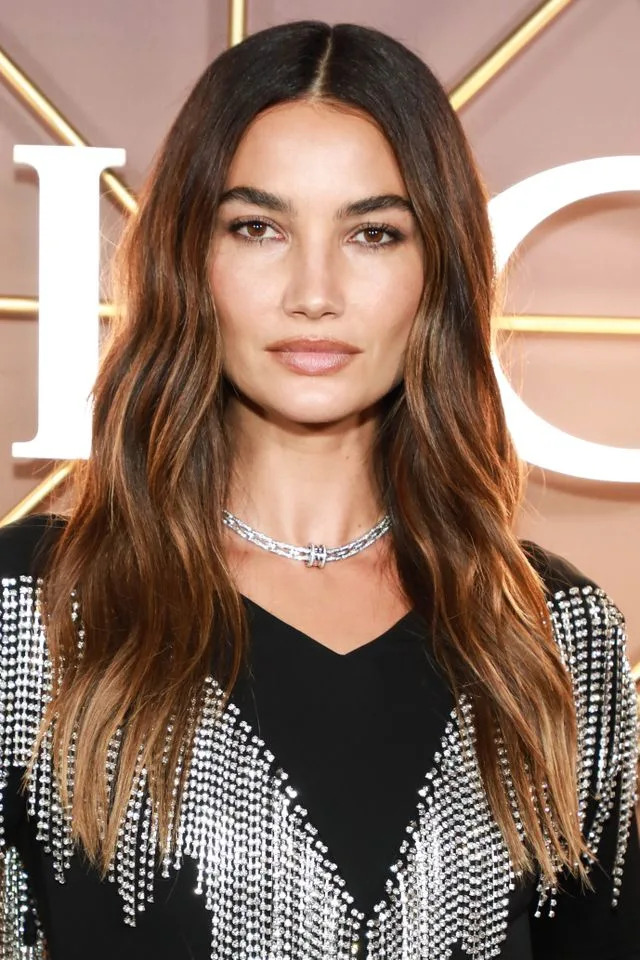 Long Wavy With Caramel Golden Highlights — Burnished Brunette 2027