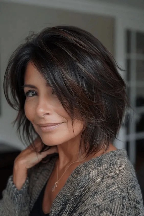Collarbone Layered Bob With Side Bangs Collarbone Layered Bob With Side Bangs — Haircuts 2027 for Women Over 50