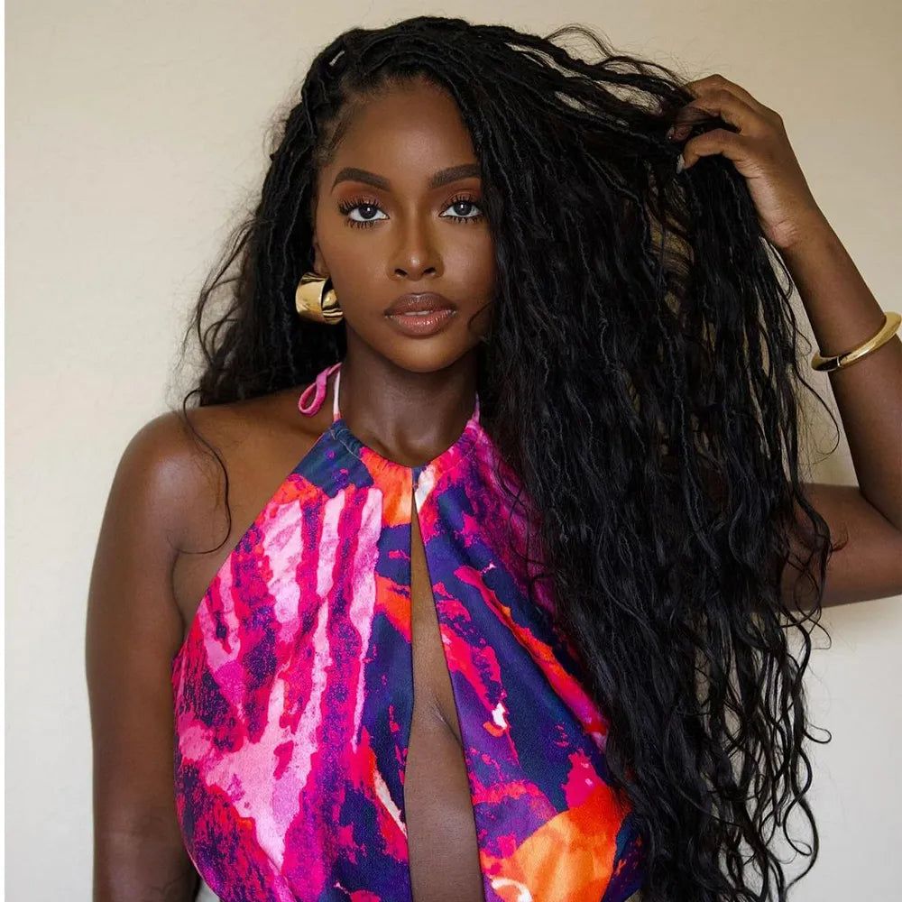 Pre-looped Crochet Boho Locs with Body Wave Virgin Human Hair Curls