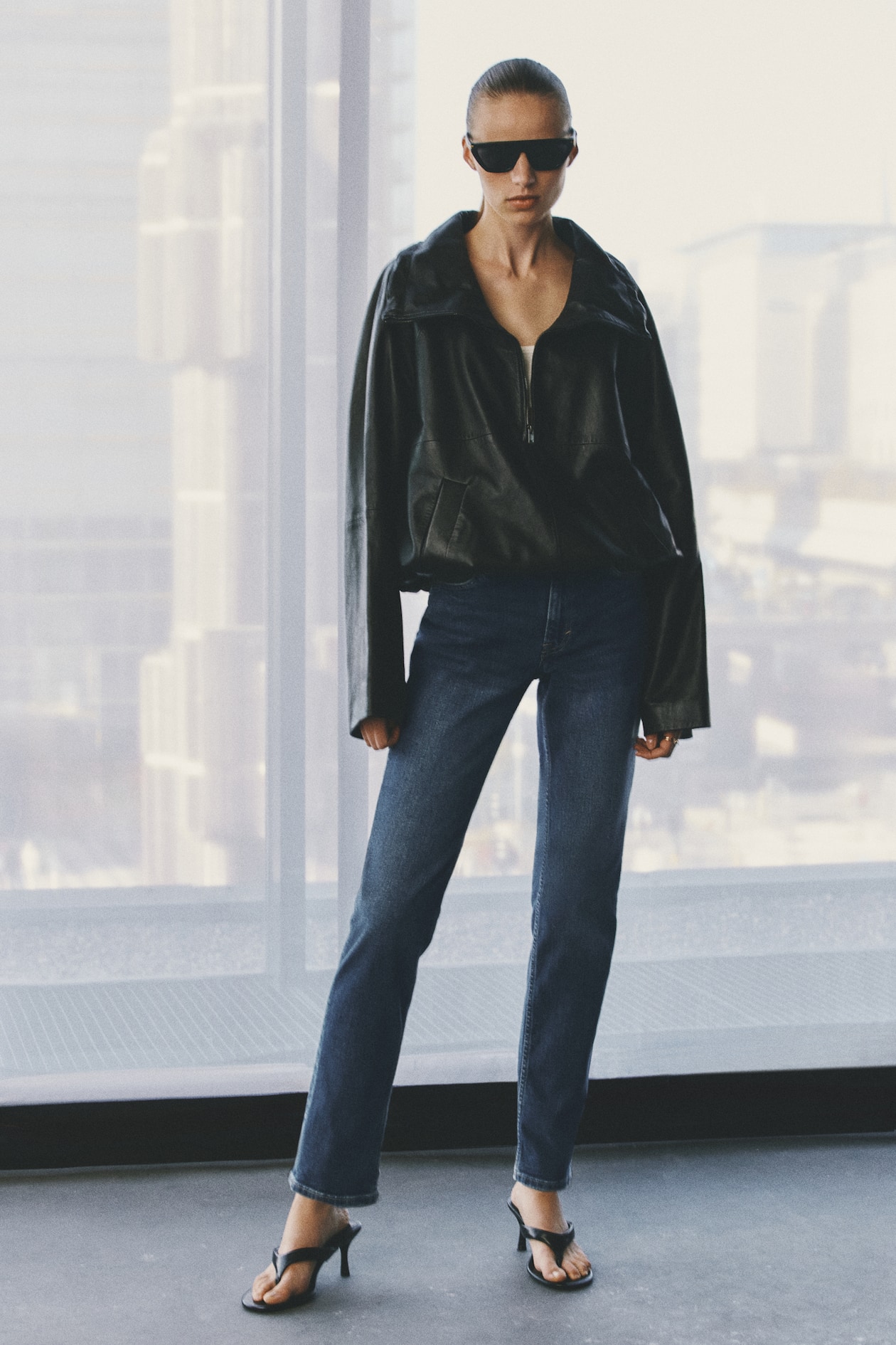 Edgy Evening: Slim Jeans with Leather Jacket Edgy Evening: Slim Jeans with Leather Jacket — Jeans Outfits 2027