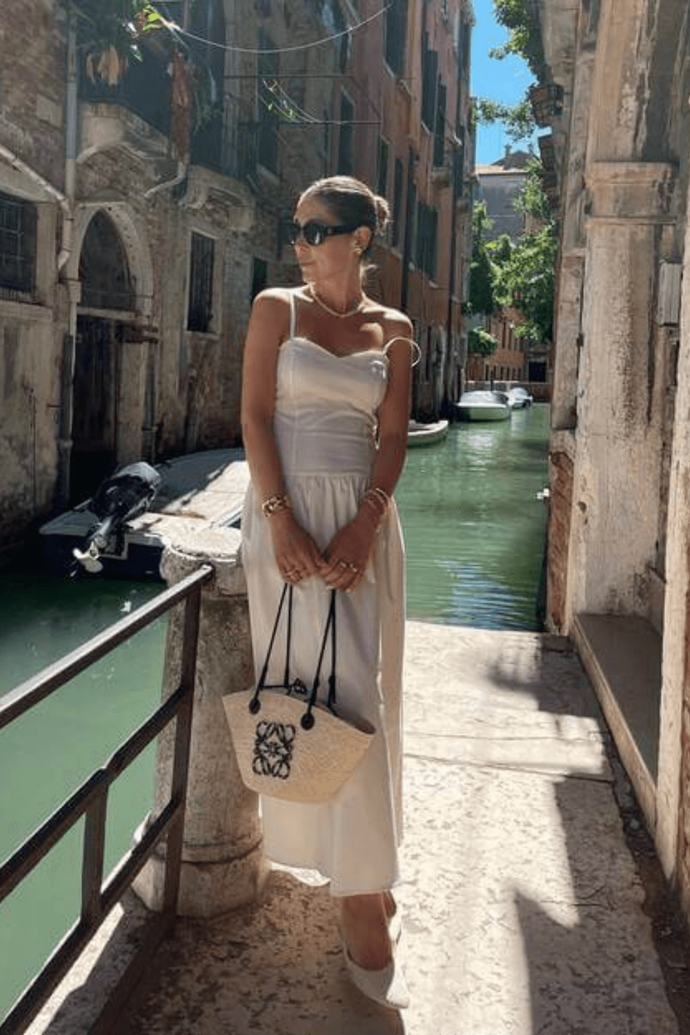 Effortless European Elegance: Silk Midi Dress and Straw Tote Effortless European Elegance: Silk Midi Dress and Straw Tote — Europe Outfits 2027