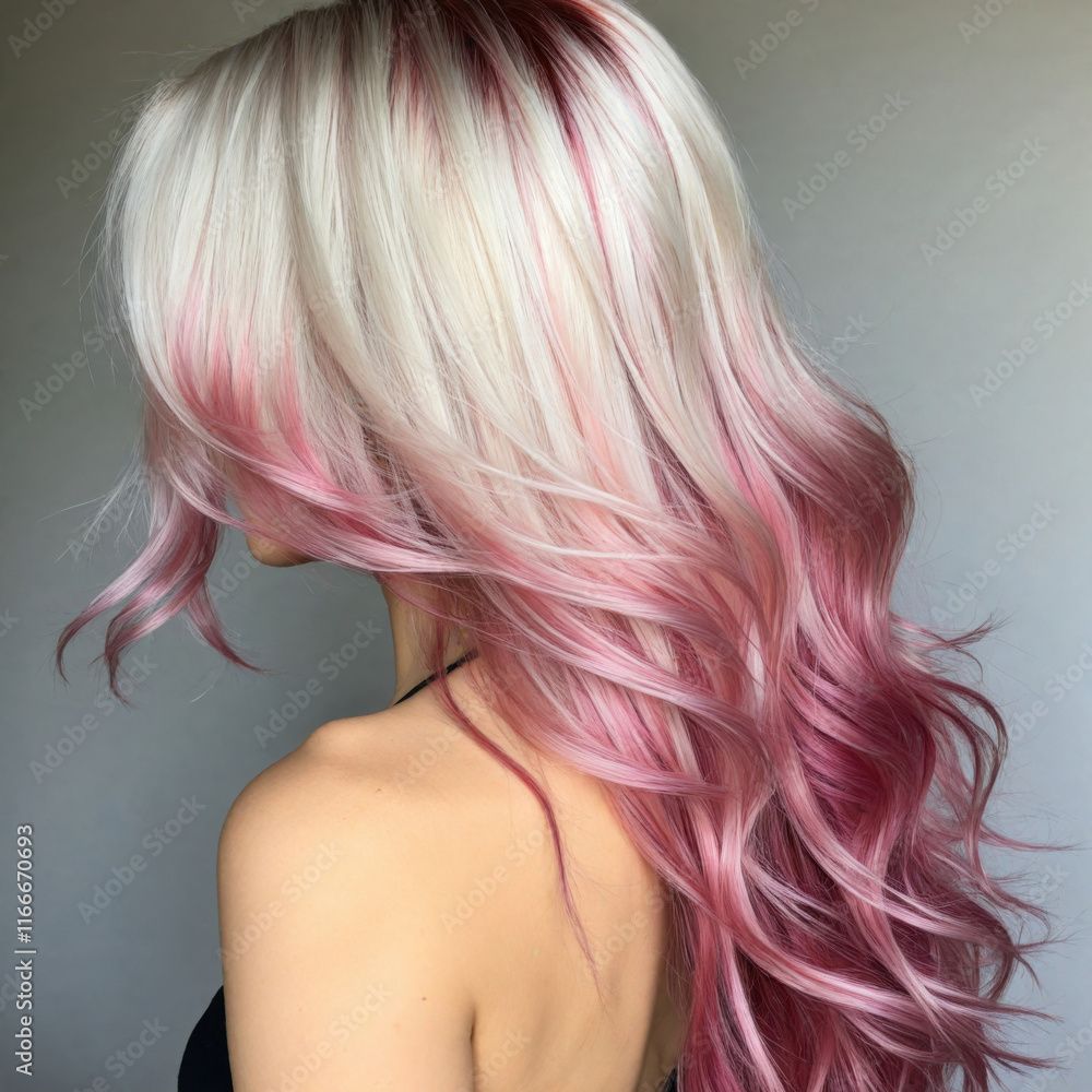 Platinum Blonde With Bright Pink Ombr Visual Idea Platinum Blonde With Bright Pink Ombr Visual Idea — Blonde 2027 with Pink Hair